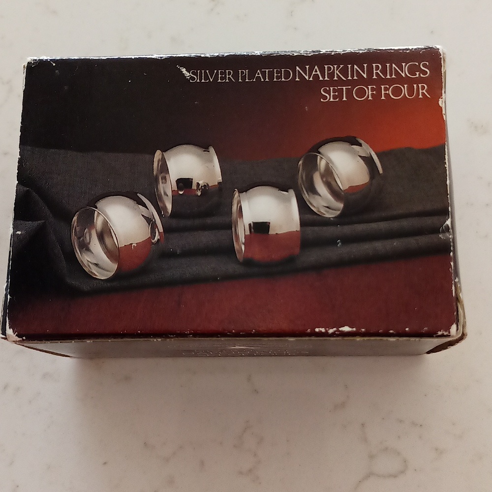 Vintage silver plated napkin rings